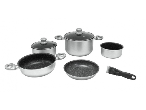 set de casseroles camping Cuneo, vaisselle, kit de pots, 8 pièces acier  affiné ~ rouge