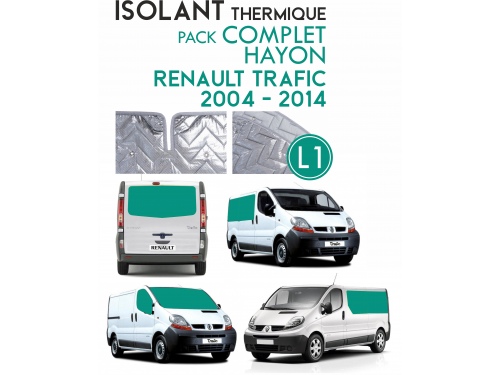 8 Pièces. Hayon. L1H1.ISOLANT THERMIQUE ALU RENAULT TRAFIC (2004-2014)