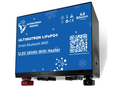 Batterie Lithium 280Ah 12V LiFePO4 sous le siège-Bluetooth-BMS-Chauffage-Ultimatron