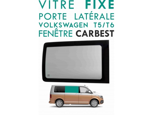 Fenêtre CARBEST Vitre fixe porte latérale pour VW T5/T6