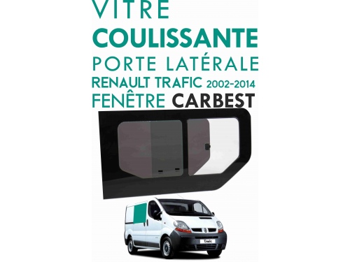 Vitre Porte latérale Ouvrante, Coulissante  Renault Trafic de 2002 à 2014