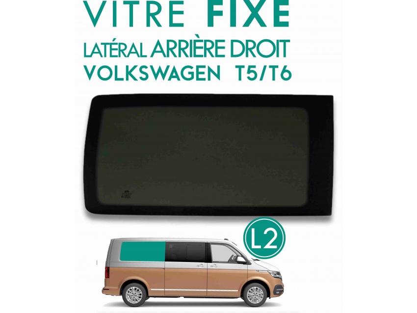 Vitre cloison arrière droite L2H1 Volkswagen Transporter T5 T6