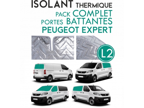 9 Pièces. Portes battantes. L2H1.ISOLANT OCCULTANT THERMIQUE ALUMINIUM PEUGEOT EXPERT LONG