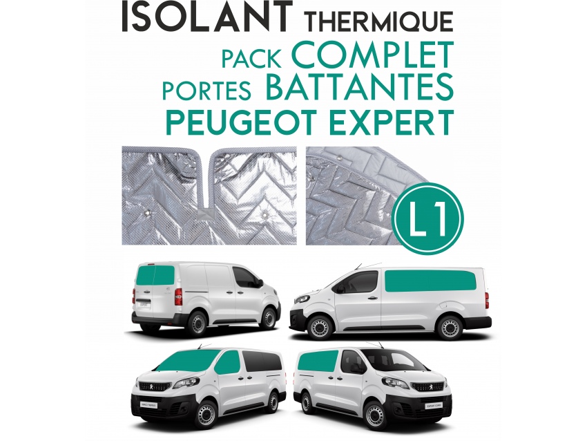 9 Pièces. Portes battantes. L1H1.ISOLANT OCCULTANT THERMIQUE ALUMINIUM PEUGEOT EXPERT STANDARD