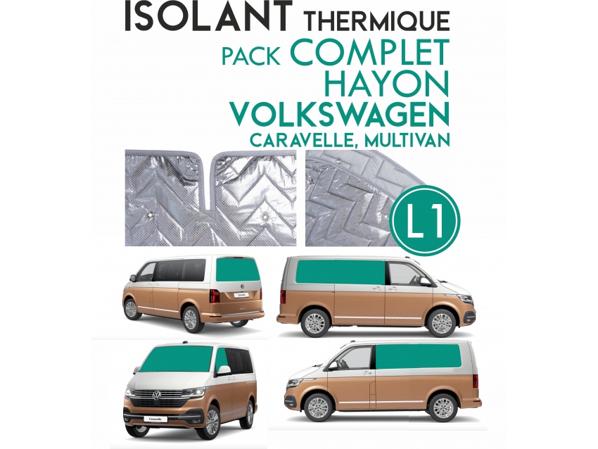 8 Pièces. Hayon. L1H1.ISOLANT OCCULTANT THERMIQUE ALUMINIUM VOLKSWAGEN CARAVELLE ET MULTIVAN