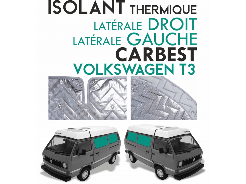 Isolant thermique Volkswagen T3 de 1979-90 en 4 parties (salon) à empattement court