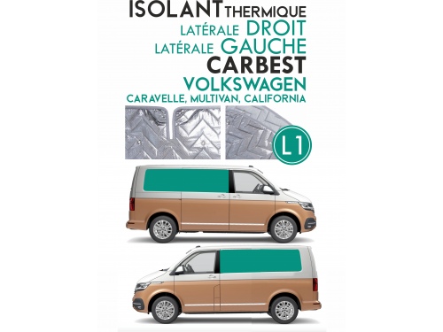 Isolant thermique alu Volkswagen Caravelle, Multivan, California Espace arrière empattement court