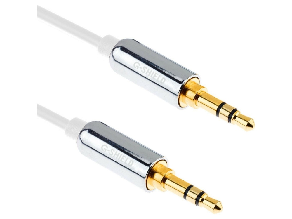 Cable audio auxiliaire plat renforcé jack 3.5 Mâle / 3.5 Mâle 1m