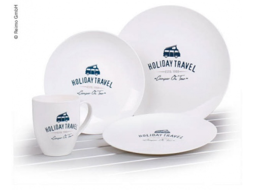 Service de vaisselle en mélamine Holiday Travel - 6 pièces - pour 2  personnes - CF13893 