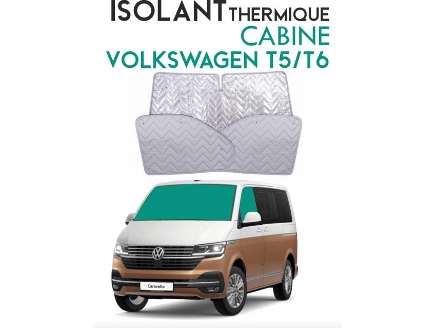 ISOCAMP® Rideaux de protection thermique isolation des vitres tapis  thermiques calorifuges VW T6 / T6.1 fourgon fourgon anti-froid